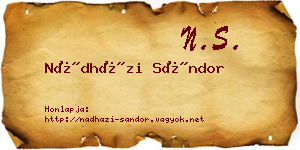 Nádházi Sándor névjegykártya