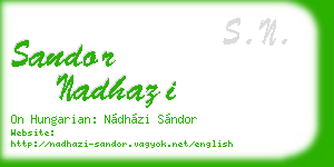 sandor nadhazi business card