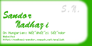 sandor nadhazi business card